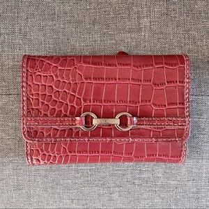 Nine West wallet pink mauve snakeskin print